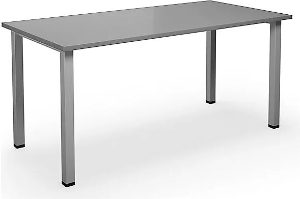 kaiserkraft Mesa multiusos DUO-U, tablero recto, A x P 1600 x 800 mm, gris luminoso, plateado