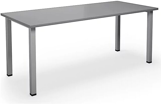 kaiserkraft Mesa multiusos DUO-U, tablero recto, A x P 1800 x 800 mm, gris luminoso, plateado