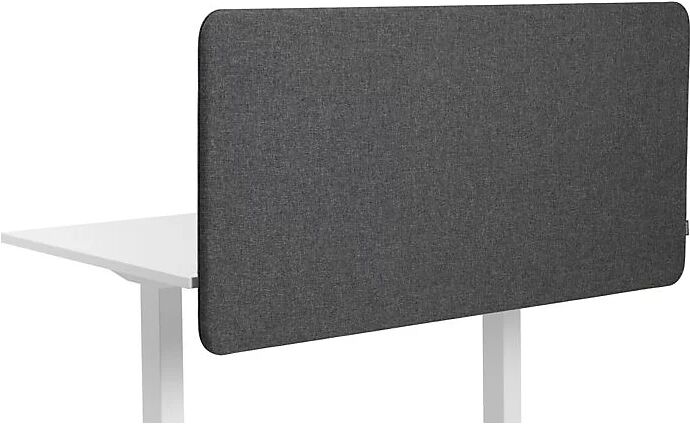 kaiserkraft Pared separadora acústica para mesa Softline Salsa, suspendida hacia abajo, H x A 650 x 1400 mm, textil, gris oscuro