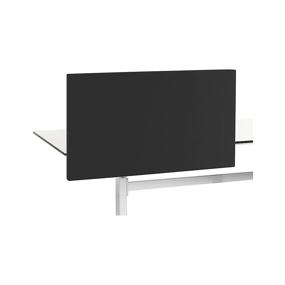 kaiserkraft Pared separadora acústica estándar para mesas con esquinas rectas, H x A 650 x 800 mm, textil, negro