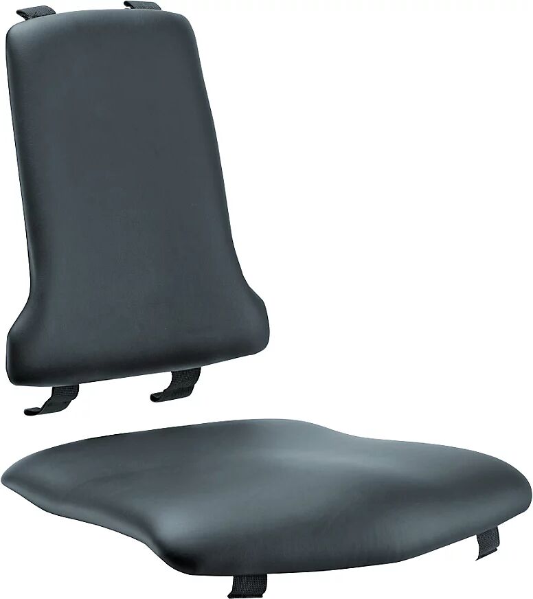 bimos Acolchado, modelo estándar, 1 acolchado para el asiento y 1 para el respaldo, acolchado de piel sintética negra