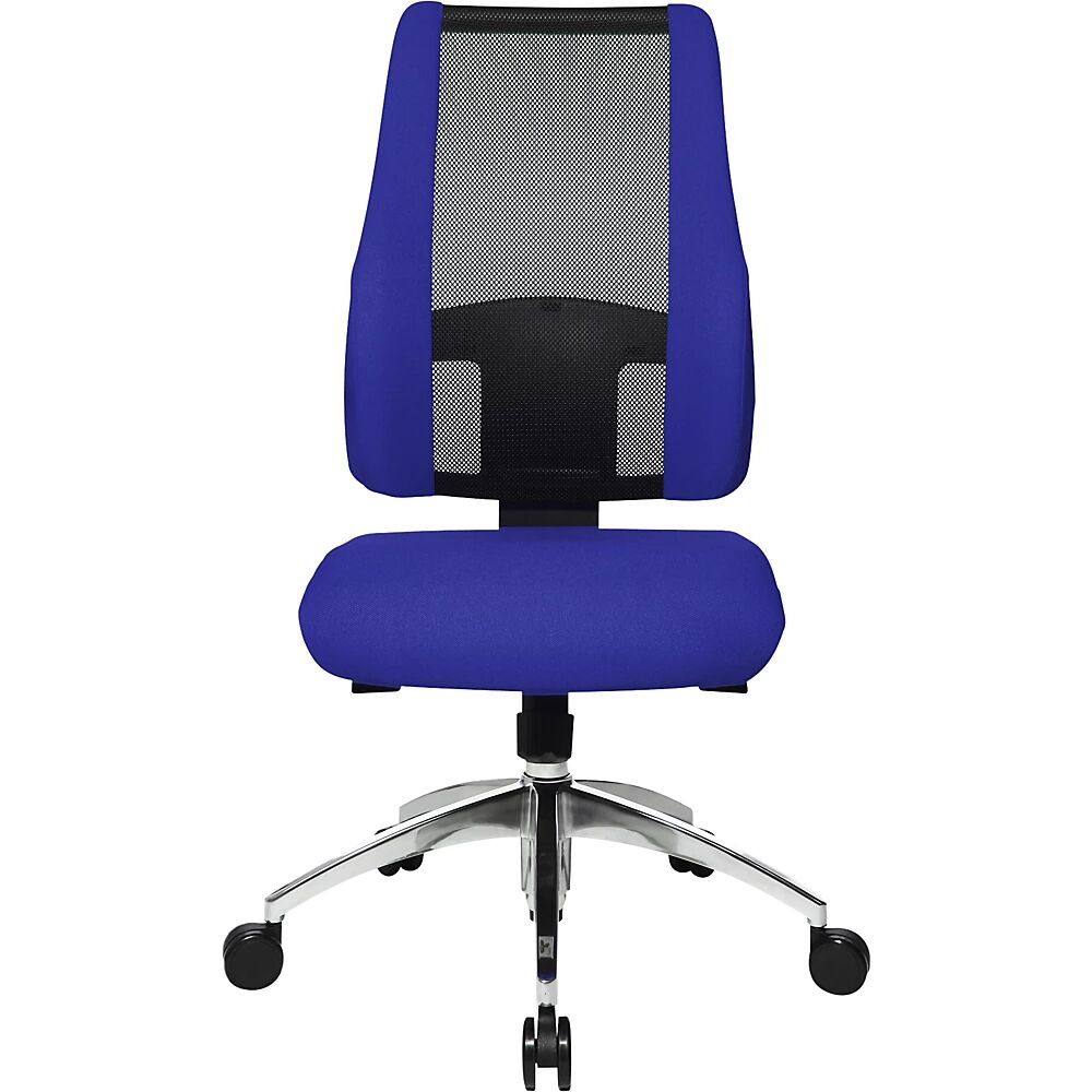 Topstar Silla giratoria de oficina AIR SYNCRO, respaldo reticulado con laterales acolchados, en negro / azul