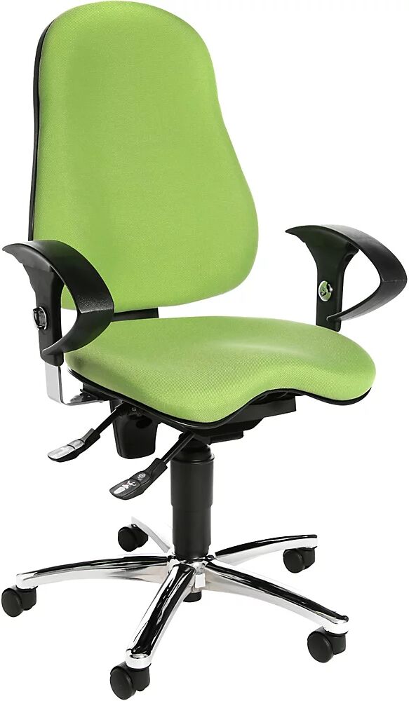 Topstar Silla giratoria de oficina SITNESS 10, con brazos regulables, en verde manzana