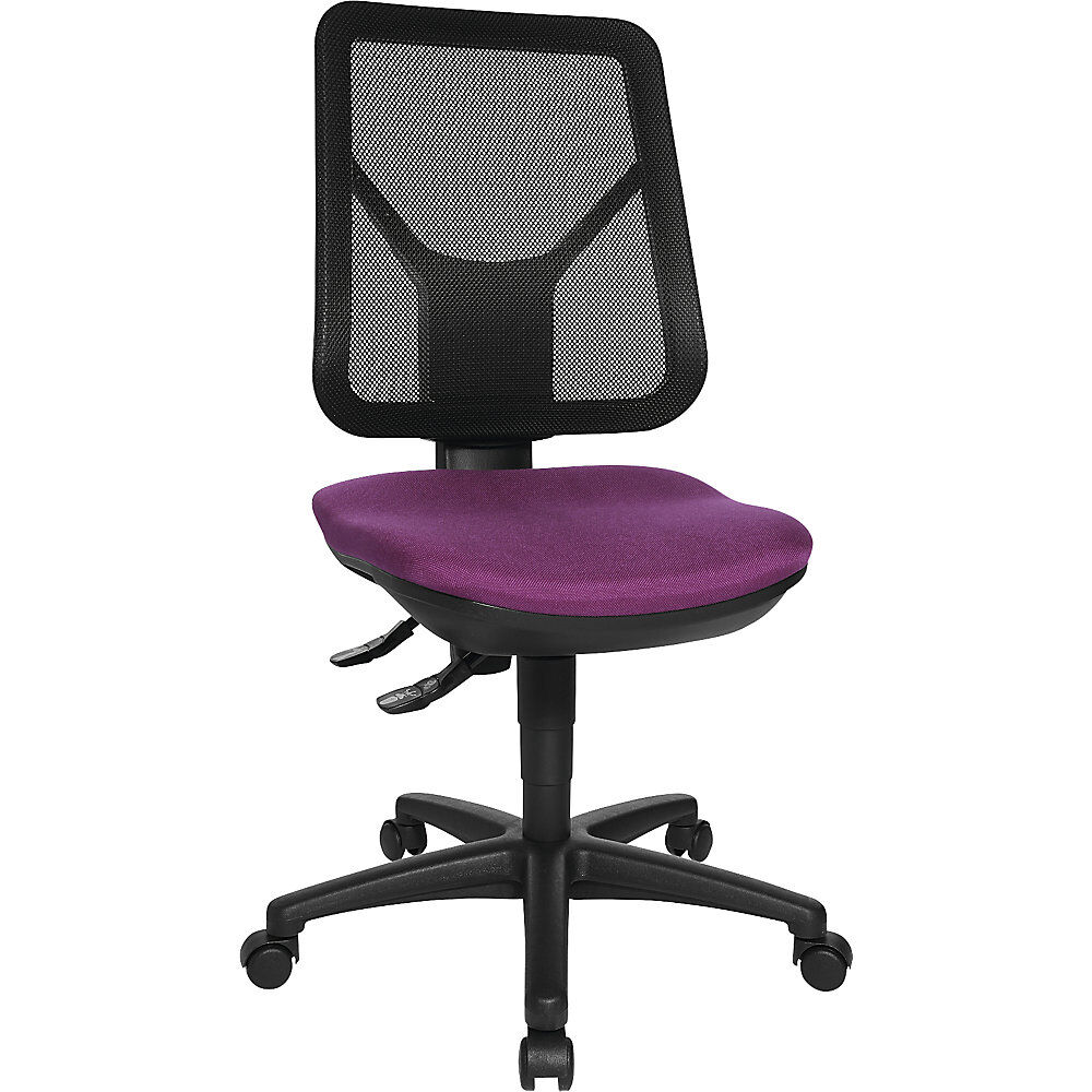 Topstar Silla giratoria ergonómica, respaldo reticulado, lila