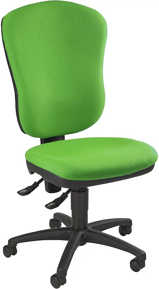 Topstar Silla giratoria estándar, sin brazos, con apoyo lumbar, altura del respaldo 570 mm, tapizado verde manzana