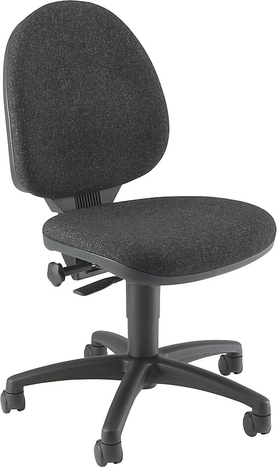 Topstar Silla giratoria estándar, sin reposabrazos, respaldo 450 mm, tela antracita, armazón negro, a partir de 2 unidades