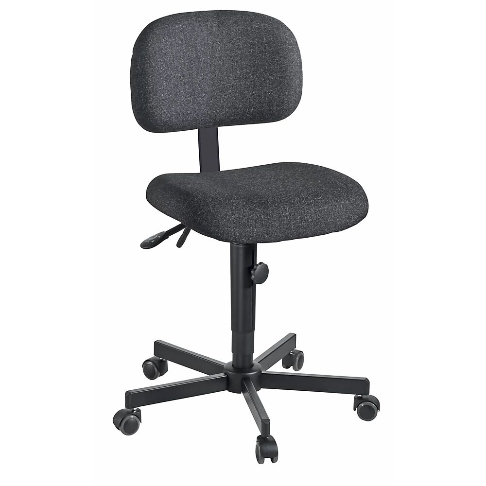 meychair Silla giratoria de trabajo, ajuste de altura mediante chavetero, con ruedas, textil