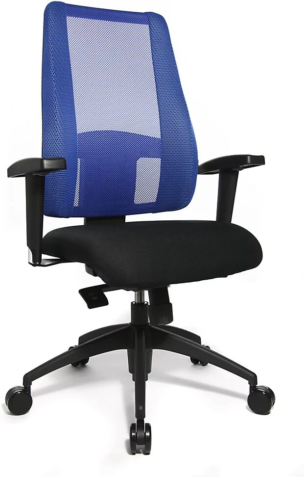 Topstar Silla giratoria de oficina LADY SITNESS DELUXE, móvil con 7 zonas, en negro / azul