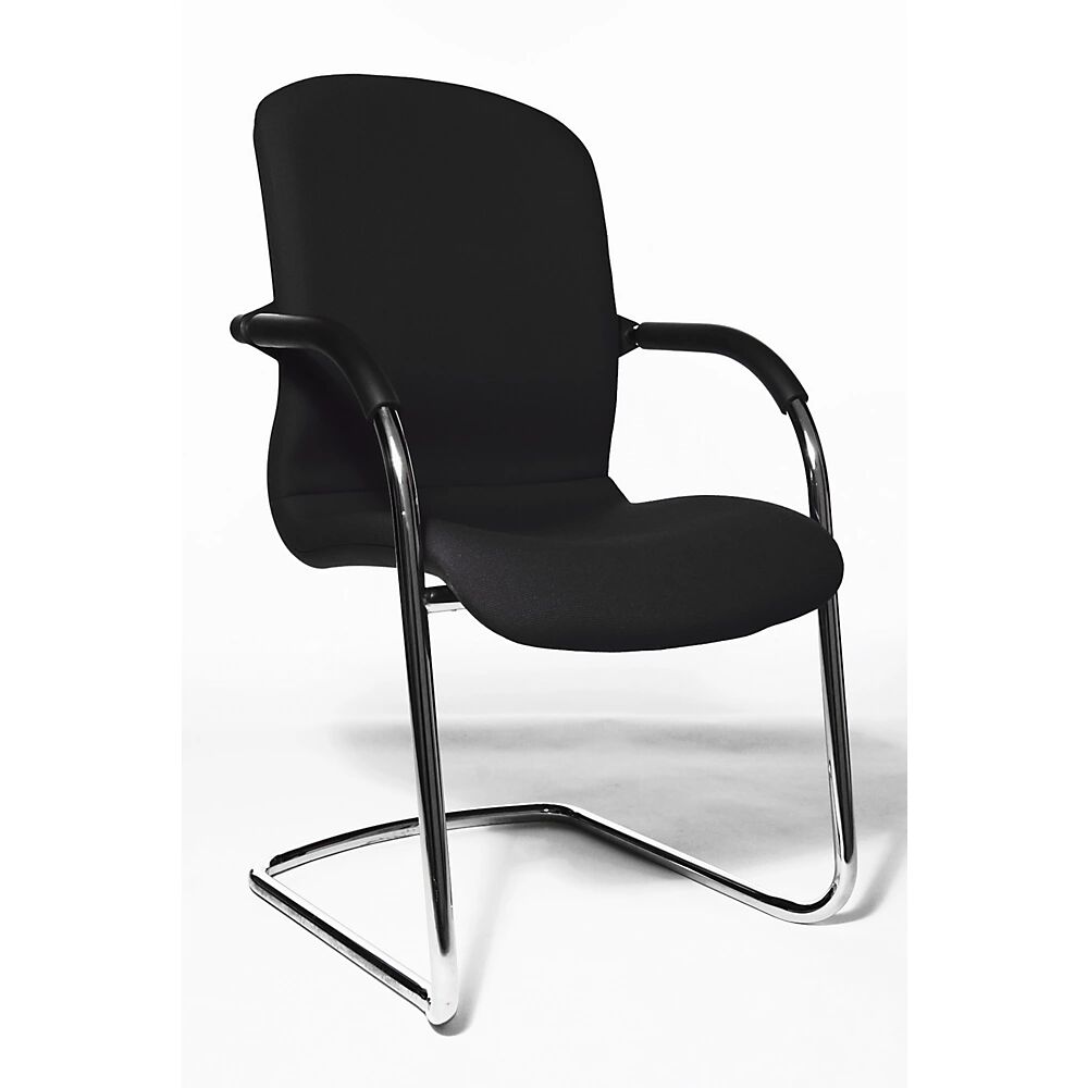 Topstar OPEN CHAIR: la silla de diseño para visitas, sillón oscilante acolchado, UE 2 unid., en negro
