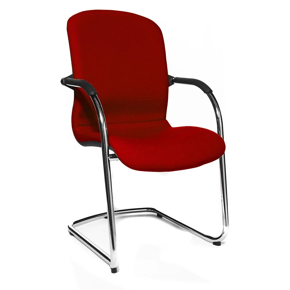 Topstar OPEN CHAIR: la silla de diseño para visitas, sillón oscilante acolchado, UE 2 unid., en rojo