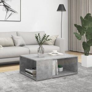 vidaXL Mesa De Centro Madera Contrachapada Gris Hormigón 90x67x33 Cm