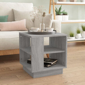 vidaXL Mesa De Centro Madera Contrachapada Gris Sonoma 40x40x43 Cm