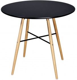 vidaXL Mesa De Comedor Redonda Mdf Negra