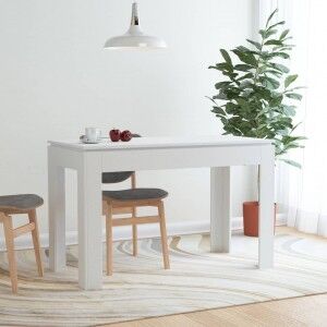 vidaXL Mesa De Comedor De Madera Contrachapada Blanco 120x60x76 Cm