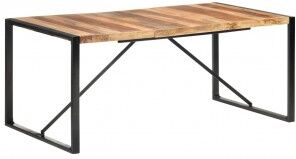 vidaXL Mesa De Comedor Madera Maciza Con Acabado Sheesham 180x90x75 Cm