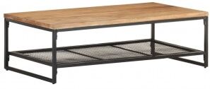 vidaXL Mesa De Centro De Madera Maciza De Acacia 110x60x35 Cm