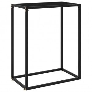 vidaXL Mesa Consola Vidrio Templado Negro 60x35x75 Cm