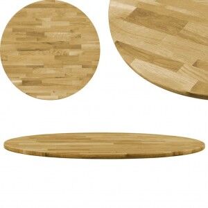 vidaXL Superficie De Mesa Redonda Madera Maciza De Roble 23 Mm 700 Mm