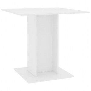 vidaXL Mesa De Comedor De Madera Contrachapada Blanco 80x80x75 Cm