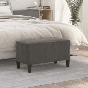 vidaXL Banco De Terciopelo Gris Oscuro 70x35x41 Cm