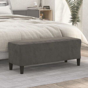 vidaXL Banco De Terciopelo Gris Oscuro 100x35x41 Cm