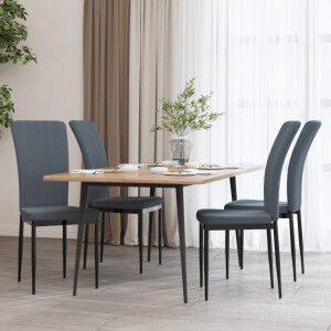 vidaXL Sillas De Comedor 4 Unidades Terciopelo Gris Oscuro