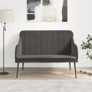 vidaXL Banco De Terciopelo Gris Oscuro 110x76x80 Cm