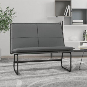 vidaXL Banco De Cuero Sintético Gris 100x75x76 Cm