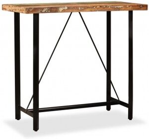 vidaXL Mesa De Bar De Madera Maciza Reciclada 120x60x107 Cm