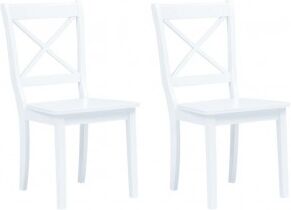 vidaXL Sillas De Comedor 2 Unidades Madera Maciza De Caucho Blanco