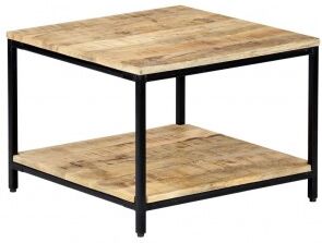 vidaXL Mesa De Centro De Madera Maciza De Mango 60x60x45 Cm