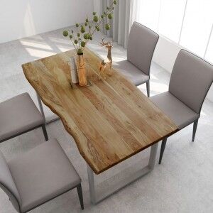 vidaXL Mesa De Comedor De Madera Maciza De Acacia 154x80x76 Cm