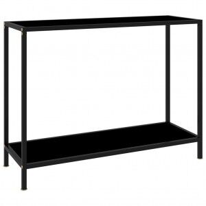 vidaXL Mesa De Consola Negro Vidrio Templado 100x35x75 Cm