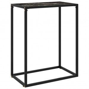 vidaXL Mesa Consola Vidrio Templado Negro 60x35x75 Cm