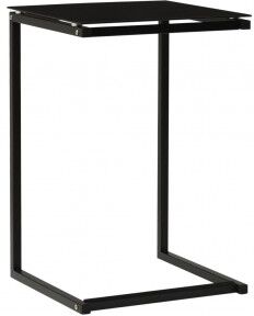 vidaXL Mesa Auxiliar De Vidrio Templado Negro 40x40x60 Cm