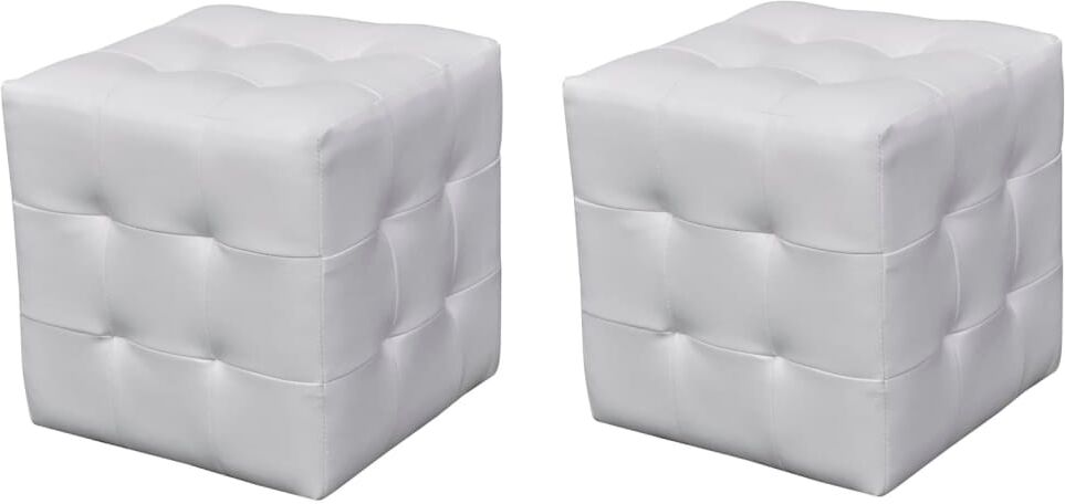 vidaXL Taburetes cubo blancos