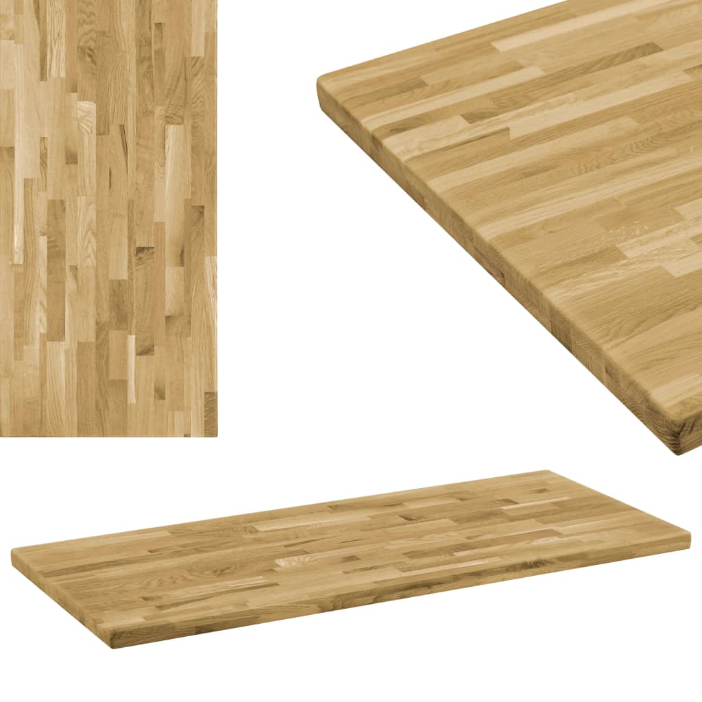 vidaXL Tablero rectangular de madera maciza de roble 44 mm 140x60 cm