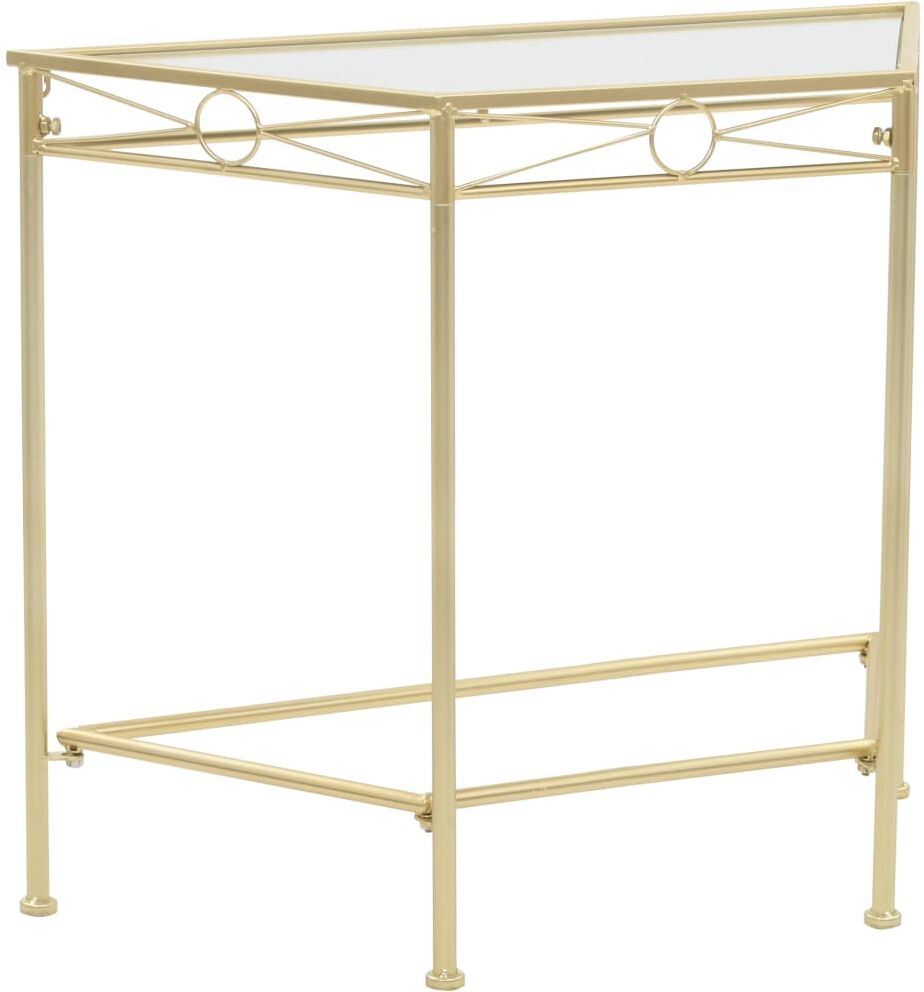 vidaXL Mesa auxiliar de estilo vintage metal 87x34x73 cm dorada