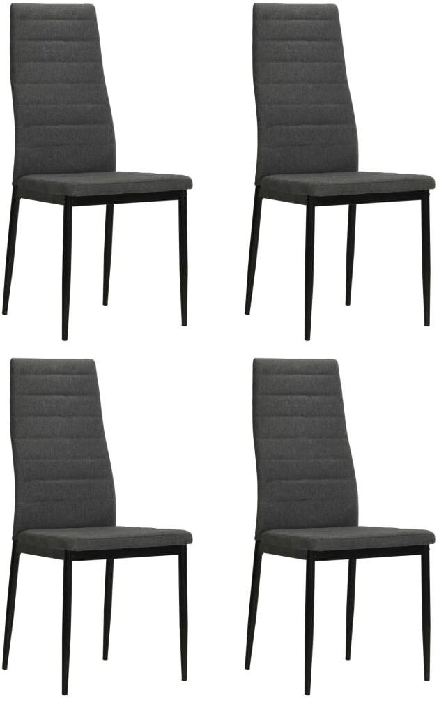 vidaXL Sillas de comedor 4 unidades tela gris oscuro