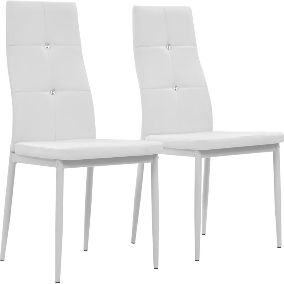 vidaXL Sillas de comedor 2 unidades cuero sintético blanco