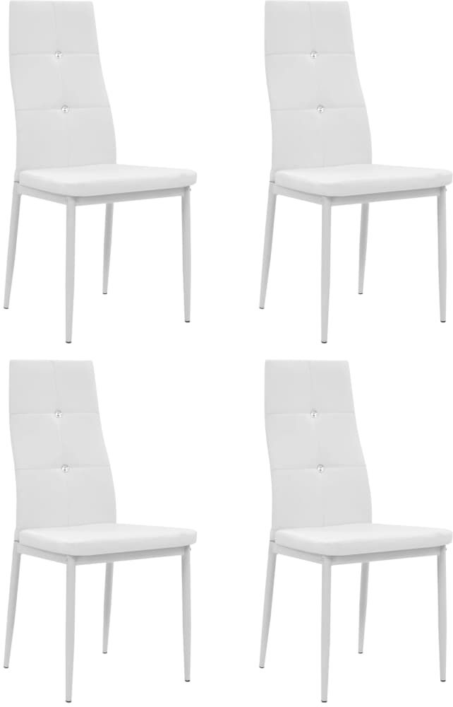 vidaXL Sillas de comedor 4 unidades cuero sintético blanco