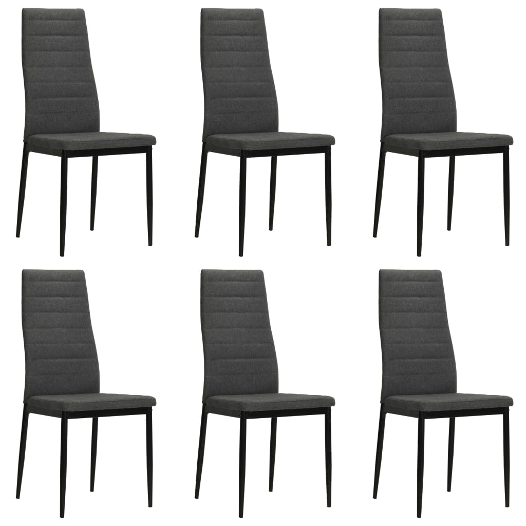 vidaXL Sillas de comedor 6 unidades tela gris oscura