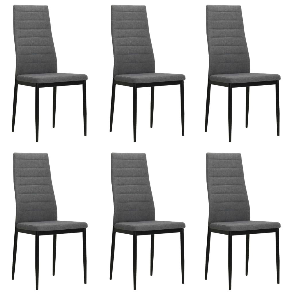 vidaXL Sillas de comedor 6 unidades tela gris claro