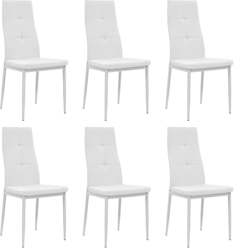 vidaXL Sillas comedor 6 unidades cuero artificial blanco