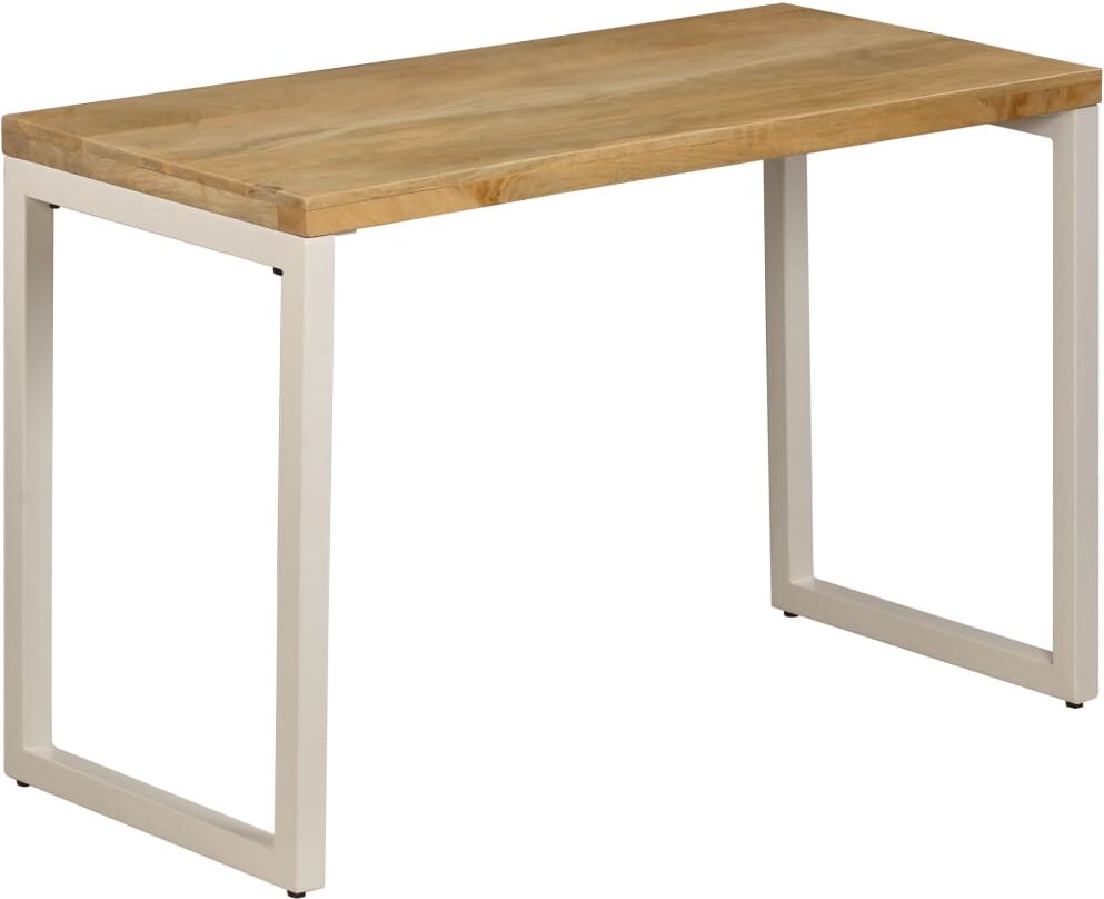 vidaXL Mesa de comedor de madera maciza de mango y acero 115x55x76 cm