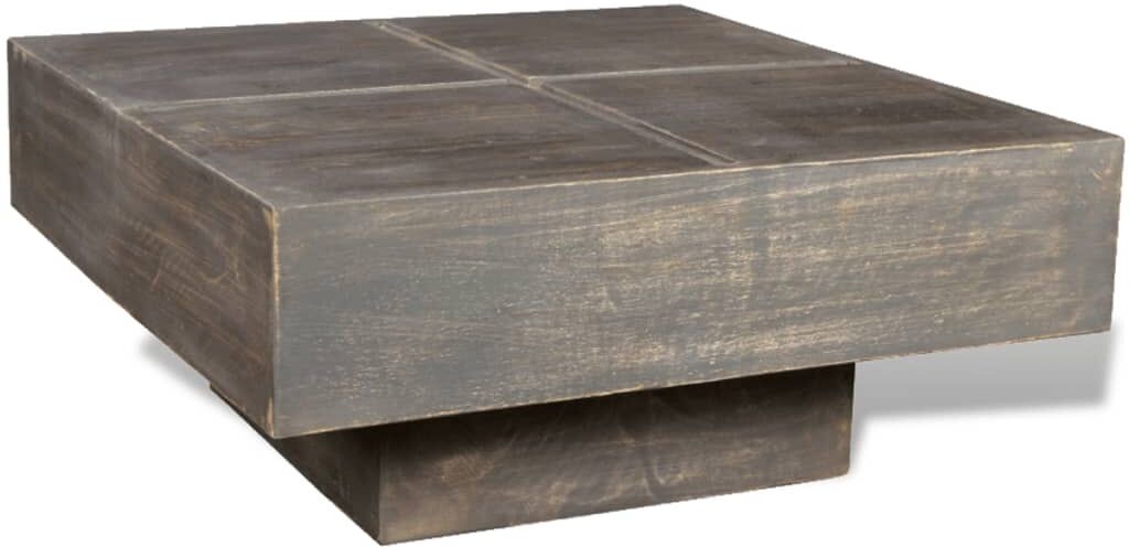 vidaXL Mesa de centro cuadrada de madera maciza de mango marrón