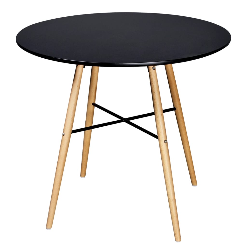 vidaXL Mesa de comedor redonda MDF negra