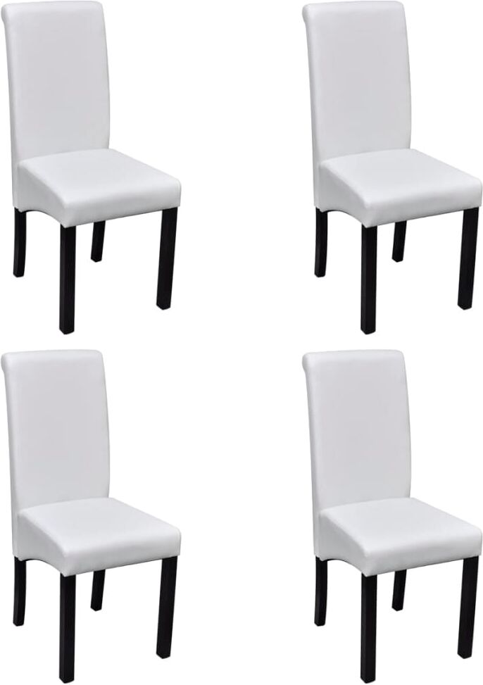 vidaXL Sillas de comedor 4 unidades cuero sintético blanco