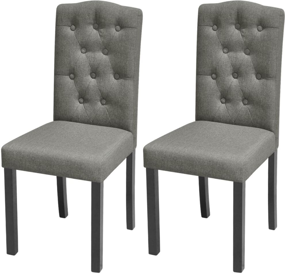 vidaXL Sillas de comedor 2 unidades tela gris