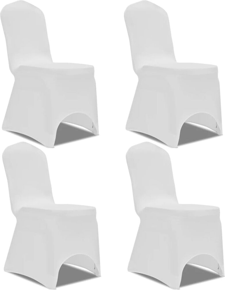 vidaXL Funda de silla elástica 4 unidades blanca